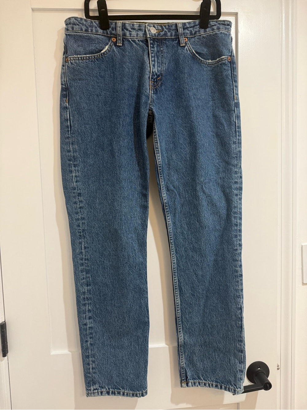 Re/Done Straight-Leg Blue Denim Jeans